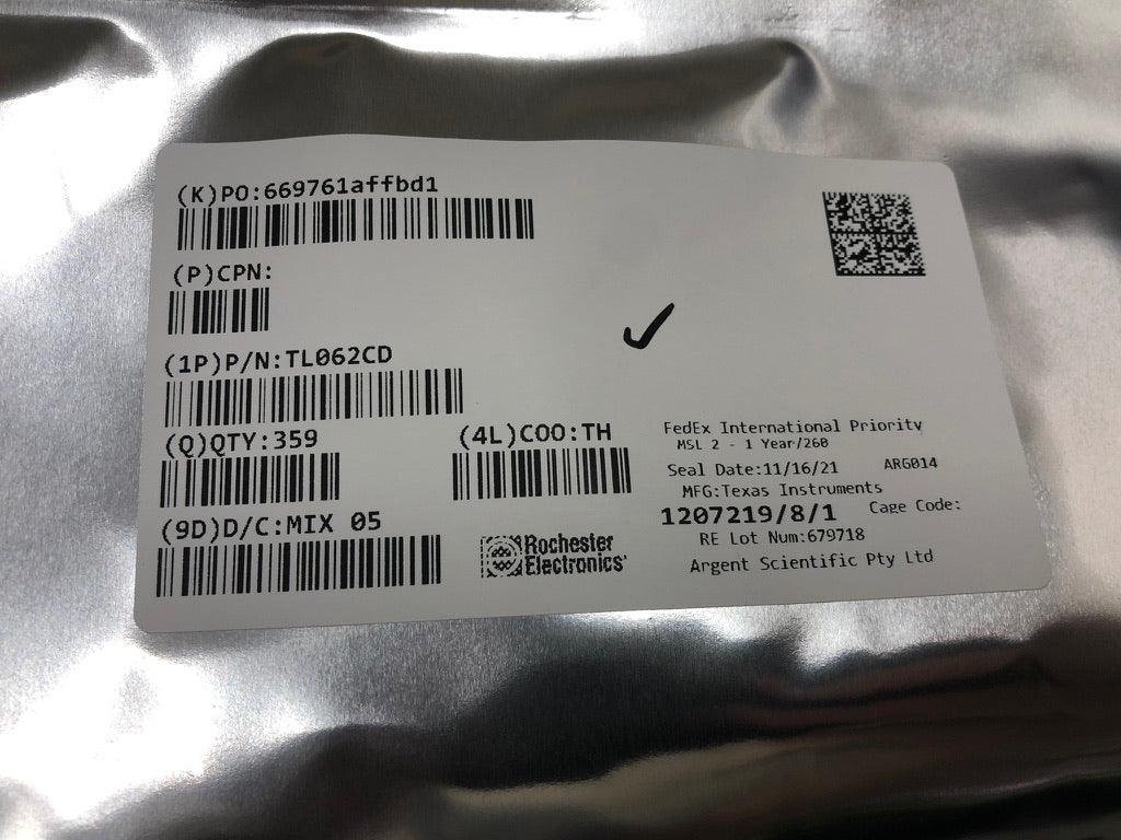 Texas Instruments TL062CD - Dual Low-Power JFET-Input General-Purpose Operational Amplifier