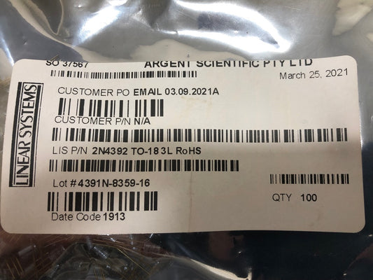 Linear Systems 2N4392 - N-Channel JFET TO-18