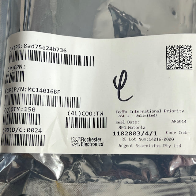 Motorola MC14016BF - Quad Analog Switch/Quad Multiplexer