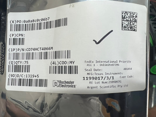 Texas Instruments CD74HCT4066M - high speed CMOS quad bilateral switch