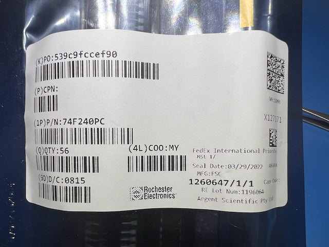 Fairchild 74F240PC - Bus Driver, F/FAST Series, 2-Func, 4-Bit, Inverted Output, TTL, PDIP20