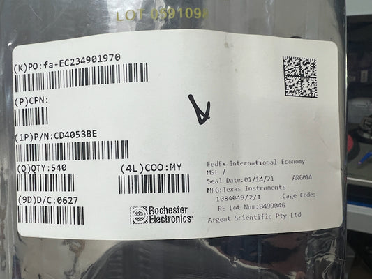 Texas Instruments CD4053 - CMOS Multiplexer/Demultiplexer - SHIPS FROM AUSTRALIA
